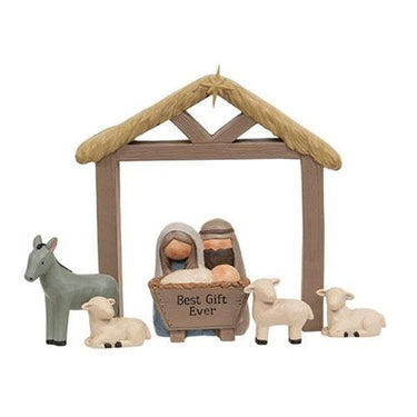 6/Set, Best Gift Ever Resin Nativity - The Fox Decor
